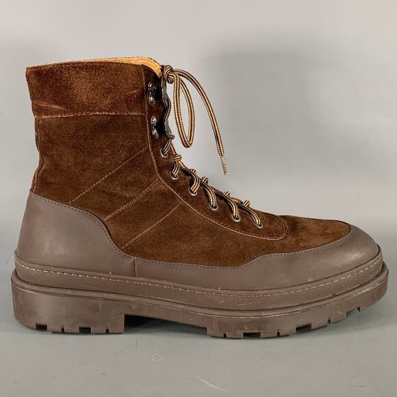 BRUNELLO CUCINELLI Size 10.5 Brown Beige Suede Lace Up Boots main image 7
